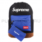 Чёрный/синий тканевый рюкзак Backpack Supreme Black Blue