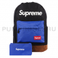 Чёрный/синий тканевый рюкзак Backpack Supreme Black Blue