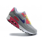 Серые/розовые женские кроссовки Nike Air Max 90 Gray Pink Colored Laces