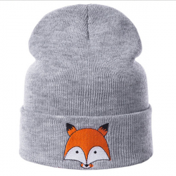 Серая зимняя шапка "Лиса" Fox Winter Hat Gray