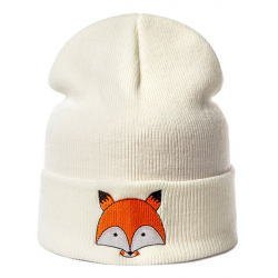 Белая зимняя шапка "Лиса" Fox Winter Hat White