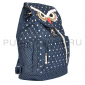 Синий рюкзак-мешок в горошек с Совой Owl Backpack Sack Dark Blue 2017 Dots
