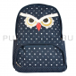 Синий рюкзак в горошек с Совой Owl Backpack Dark Blue 2017 Dots