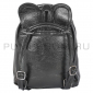 Чёрный кожаный рюкзак с клепками White Leather Mini Backpack Mouse Ear Black