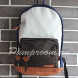 Молодёжный коричнево-синий рюкзак Casual canvas backpack Blue Brown
