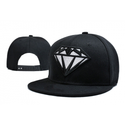 Чёрная бейсболка с прямым козырьком Diamond Snapback Silver Premium