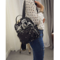 Чёрный/серебряный женский рюкзак с блестками Backpack Gold Silver Mini 