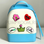 Голубой/белый силиконовый рюкзак Mini Silicone Backpack Blue White Love