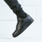 Чёрные низкие кожаные кроссовки Nike Air force 1 Black Low 07