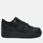 Чёрные низкие кожаные кроссовки Nike Air force 1 Black Low 07