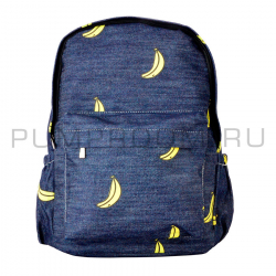Синий джинсовый рюкзак с бананами Backpack Jeans Banana Blue
