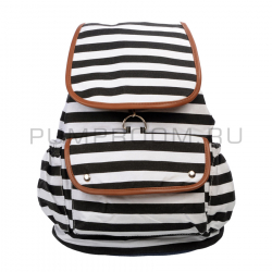 Чёрный городской рюкзак-мешок в полоску Backpack Zebra Black White 2016