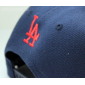 Темно-синяя бейсболка с прямым козырьком Los Angeles Snapback LA Navy Blue Red Logo