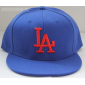 Синяя бейсболка с прямым козырьком Los Angeles Snapback LA Blue Red Logo