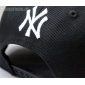 Чёрная бейсболка с прямым козырьком New York Snapback NY Black White Logo