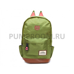 Зелёный женский рюкзак с кошачьими ушками Polyester Cat Ear Backpack Green