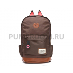 Коричневый женский рюкзак с кошачьими ушками Polyester Cat Ear Backpack Brown