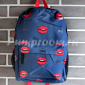 Тёмно-синий  рюкзак с губами Nikki Nanaomi Backpack Blue Red Lips