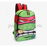 Зелёный/красный рюкзак Черепашки-ниндзя Backpack Teenage Mutant Ninja Turtles Raphael