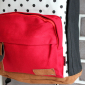 Чёрно-красный тканевый рюкзак в горошек City Walk Black Red White Dots