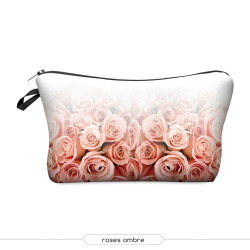 Косметичка-пенал на молнии "Розы" Cosmetic Bag Roses Ombre 3D