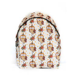 Белый городской рюкзак с совами White Owl Flower Sand Backpack SL