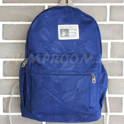 Синий тканевый рюкзак Backpack Blue 3d Leaf Ornament