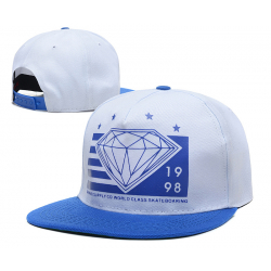 Бело-синяя бейсболка с прямым козырьком Diamond supply Co Snapback White Blue logo