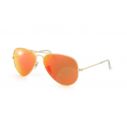 Зеркальные очки с золотой оправой AVIATOR FLASH LENSES RB3025 112/69 58-14