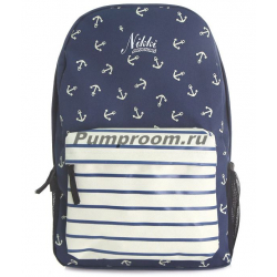 Синий рюкзак с якорями Nikki Nanaomi Backpack Blue Anchor